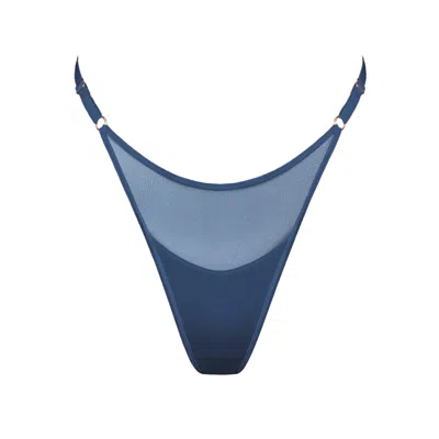 Monique Morin Lingerie Women's Core Adjustable Thong Dark Denim Blue