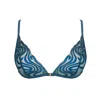 Monique Morin Lingerie Women's Echo Triangle Bralette Abyss Blue In Blue