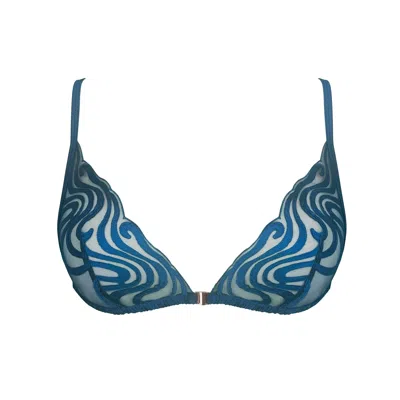 Monique Morin Lingerie Women's Echo Triangle Bralette Abyss Blue