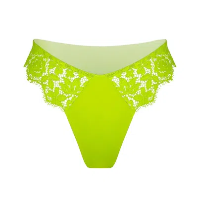 Monique Morin Lingerie Women's Frisson Hi Leg Panty Acid Green