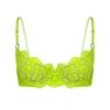 Monique Morin Lingerie Women's Frisson Lace Demi Bra Acid Green In Green