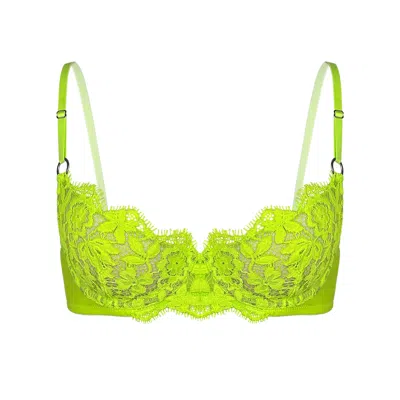 Monique Morin Lingerie Women's Frisson Lace Demi Bra Acid Green