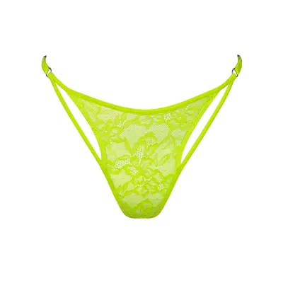 Monique Morin Lingerie Women's Hologram Adjustable Thong Acid Green