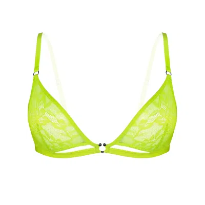 Monique Morin Lingerie Women's Hologram Bralette Acid Green