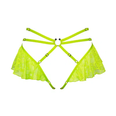 Monique Morin Lingerie Women's Hologram Skirted Harness Acid Green