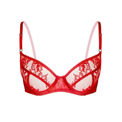 Monique Morin Lingerie Women's Moonstruck Balconette Bra Fire Red
