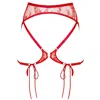 Monique Morin Lingerie Women's Moonstruck Lace Harness Fire Red In Red