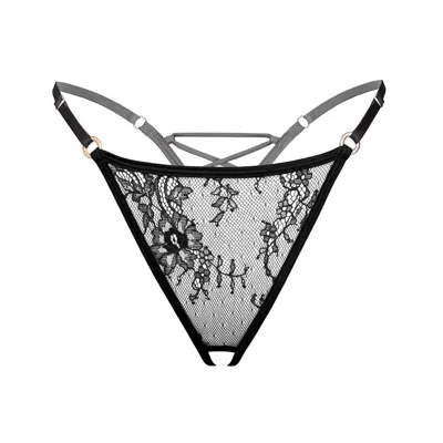Monique Morin Lingerie Women's Moonstruck Thong Ouvert Black