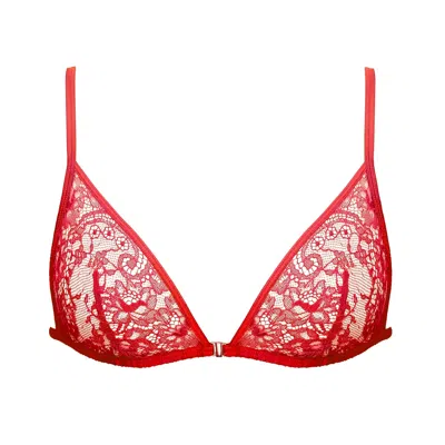Monique Morin Lingerie Women's Moonstruck Triangle Bralette Fire Red