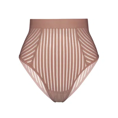 Monique Morin Lingerie Women's Neutrals Vertigo Hi Waisted Brief Mushroom In Brown