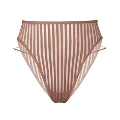 Monique Morin Lingerie Women's Neutrals Vertigo High Leg Panty Mushroom In Brown