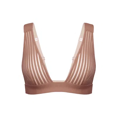 Monique Morin Lingerie Women's Neutrals Vertigo V Neck Bralette Mushroom In Yellow