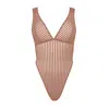 Monique Morin Lingerie Women's Neutrals Vertigo X Back Bodysuit Mushroom