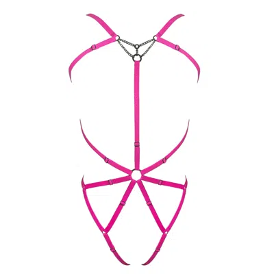 Monique Morin Lingerie Women's Pink / Purple Frisson Body Harness Electric Magenta In Pink/purple