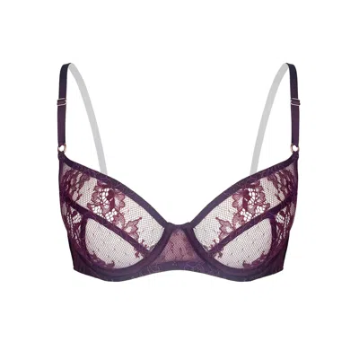 Monique Morin Lingerie Women's Pink / Purple Moonstruck Balconette Bra Velvet In Pink/purple