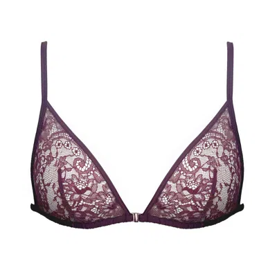 Monique Morin Lingerie Women's Pink / Purple Moonstruck Triangle Bralette Velvet In Pink/purple