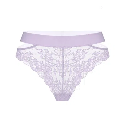 Monique Morin Lingerie Women's Pink / Purple Wild Lace Cheeky Panty Lilac Hint In Pink/purple