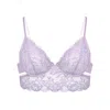 Monique Morin Lingerie Women's Pink / Purple Wild Lace Long Line Bra Lilac Hint In Pink/purple