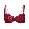Monique Morin Lingerie Women's Red Frisson Balconette Bra Bloodstone In Red