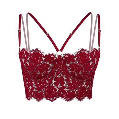 Monique Morin Lingerie Women's Red Frisson Bustier Bloodstone