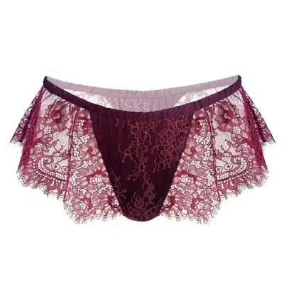Monique Morin Lingerie Women's Red Moonstruck Lace Shorts Velvet
