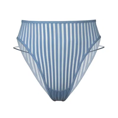 Monique Morin Lingerie Women's Vertigo High Leg Panty Denim Blue