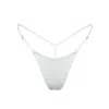 Monique Morin Lingerie Women's White Caress Micro-g String Crystal