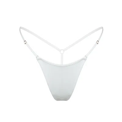 Monique Morin Lingerie Women's White Caress Micro-g String Crystal