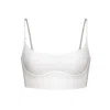 Monique Morin Lingerie Women's White Core Long Line Bralette Crystal In White