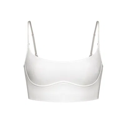 Monique Morin Lingerie Women's White Core Long Line Bralette Crystal