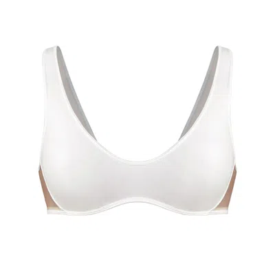 Monique Morin Lingerie Women's White Core Scoop Neck Bralette Crystal