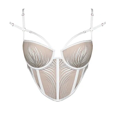 Monique Morin Lingerie Women's White Ether Bustier Crystal