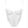 Monique Morin Lingerie Women's White Frisson Corset Crystal In White