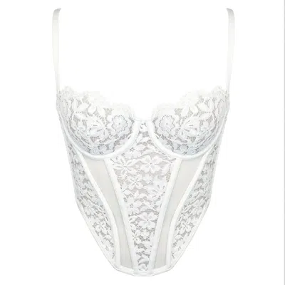Monique Morin Lingerie Women's White Frisson Corset Crystal