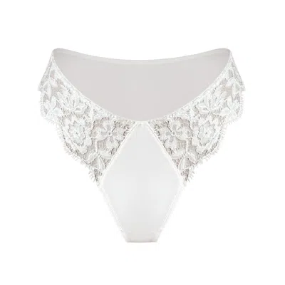 Monique Morin Lingerie Women's White Frisson Hi Leg Panty
