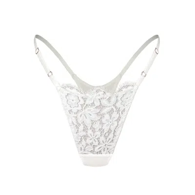 Monique Morin Lingerie Women's White Frisson Micro-g Thong