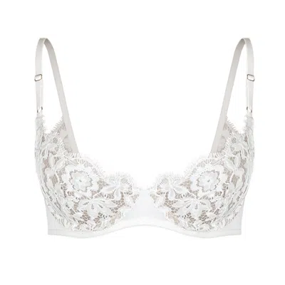 Monique Morin Lingerie Women's White Frisson Scoop Demi Bra