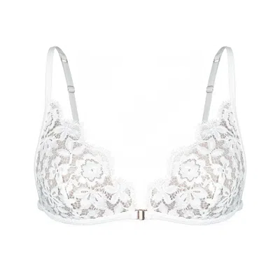 Monique Morin Lingerie Women's White Frisson Triangle Bralette Crystal