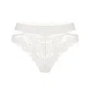 Monique Morin Lingerie Women's White Wild Lace Crystal Cheeky In White