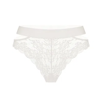 Monique Morin Lingerie Women's White Wild Lace Crystal Cheeky