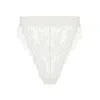 Monique Morin Lingerie Women's White Wild Lace Crystal Hi Leg In White