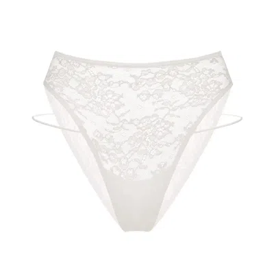 Monique Morin Lingerie Women's White Wild Remix Crystal High Leg Panty