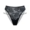 Monique Morin Lingerie Women's Wild Remix High Leg Panty Black In Black