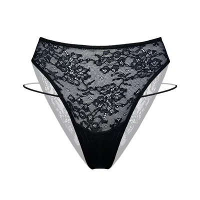 Monique Morin Lingerie Women's Wild Remix High Leg Panty Black