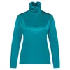 Monique Singh Women's Blue Silk Turtleneck Top In Blue