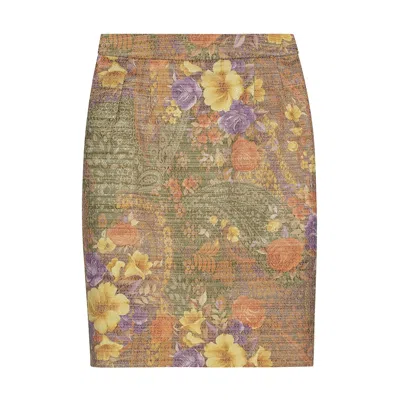 Monique Singh Women's Iconic Ethereal Floral Pencil Skirt In Brown