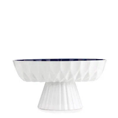 Monique Time Capsule Handmade Ceramic Footed Serving Bowl In White