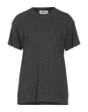 Moniquevanheist Woman T-shirt Charcoal Size M Viscose, Elastane, Silk In Grey