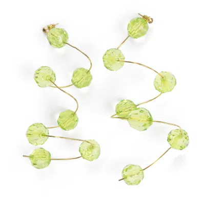 Monirath Green Bead Wire Earings