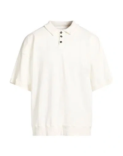 Monitaly Man Polo Shirt Off White Size M Cotton
